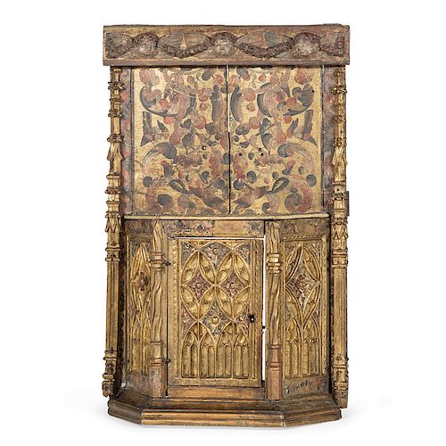 Italian Carved and Painted Wood Altar