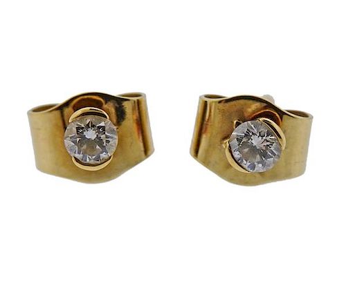 H. Stern 18k Gold Diamond Stud Earrings 
