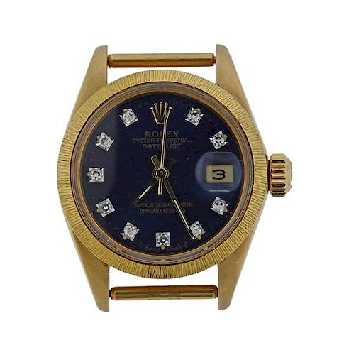 Rolex Oyster Datejust 18K Gold Diamond Watch ref. 6927