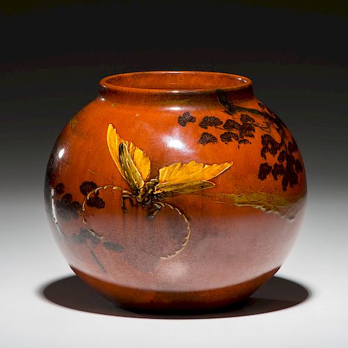 Rookwood Pottery Red Clay Vase, Matthew Daly