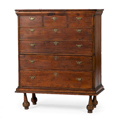New England William and Mary Mule Chest