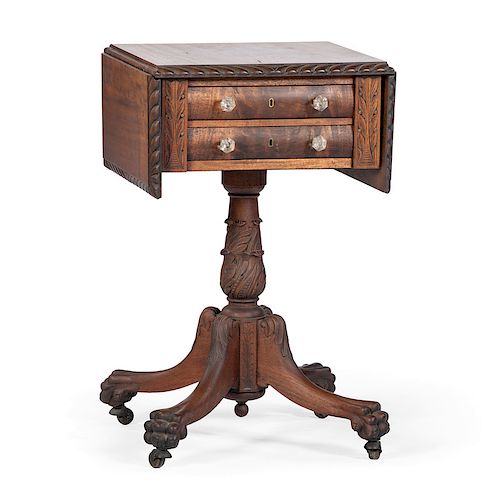 Classical Carved Mahogany Sewing Stand
