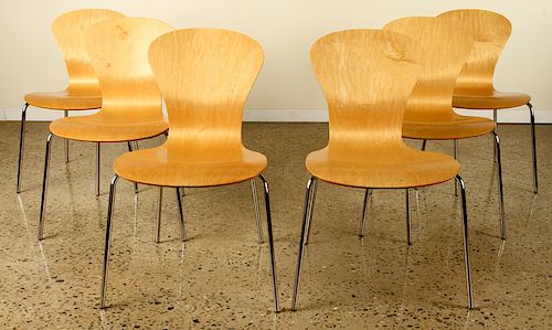 SET 6 LABELED KNOLL STUDIO SPRITE STACKING CHAIRS