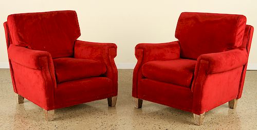 PAIR FRENCH CLUB CHAIRS JEAN MICHEL FRANK 1945