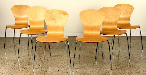 SET 6 LABELED KNOLL STUDIO SPRITE STACKING CHAIRS