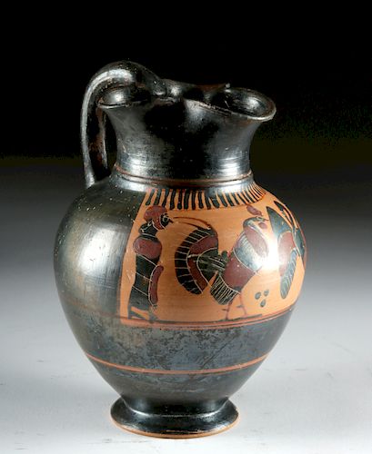 Greek Euboean Terracotta Trefoil Oinochoe