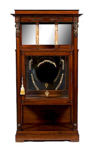 A French Empire Gilt Metal Mounted Rosewood Etagere Height 66 1/4 x width 35 1/2 x depth 18 inches.