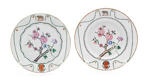 A Group of Chinese Export Porcelain Diameter of plates 9 1/8 inches.