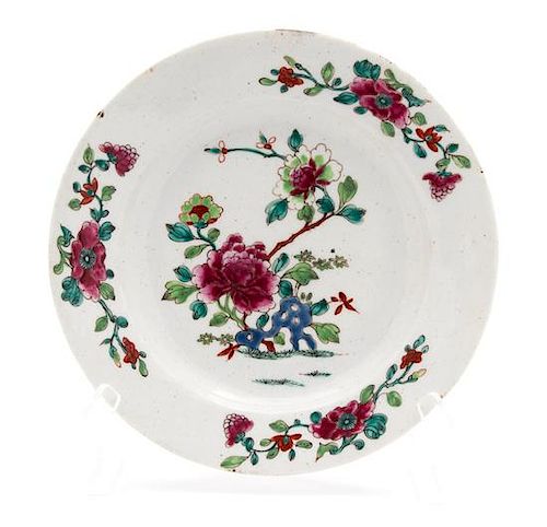 A Bow Porcelain Plate Diameter 9 inches.