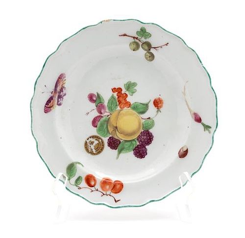 A Chelsea Porcelain Plate Diameter 8 1/2 inches.