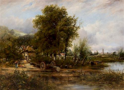 Frederick Waters Watts, (English, 1800-1870), View of Stour, Near Dedham
