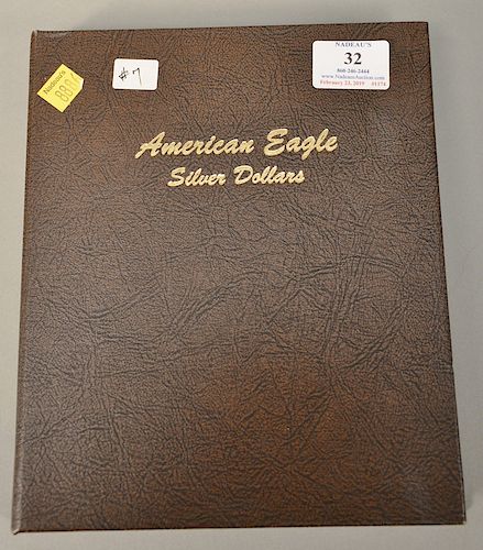 Brown Dansco album: "American Silver Eagles" 1986-2017 (34) pieces.