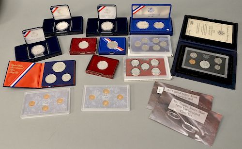 Coin lot to include two Special Olympics proof $1.00's; Smithsonian proof $1.00; two 1982-S Geo. Wash proof 50 cents; Statue of Libe...