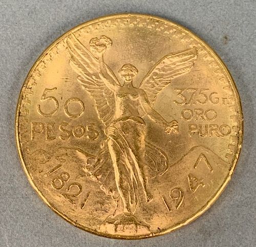 Fifty peso coin.
41.7 grams