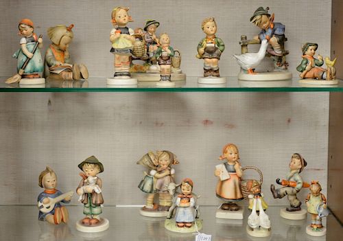 Sixteen Hummel figures, most with full bee original mark. ht. 3 3/4 in. to 5 1/2 in.