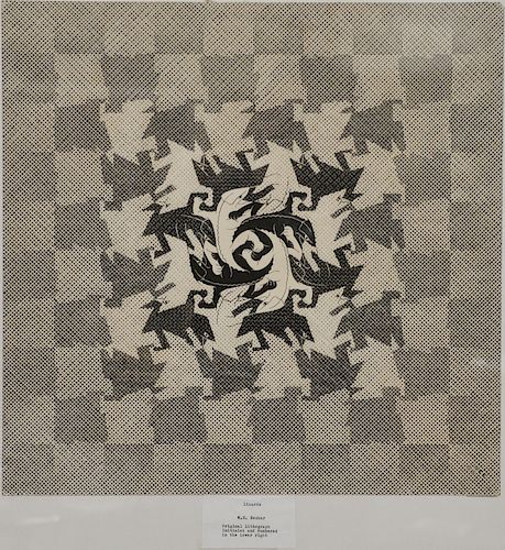 Maurits Cornelis Escher (1898-1972), 1937 print, "Lizards", Development I, initialed and numbered in lithograph lower r...