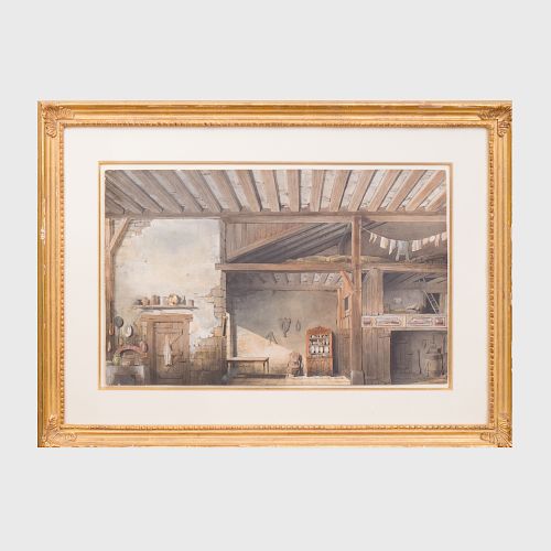 Louis Jourdeuil (1849-1907): Interior Loft and Kitchen