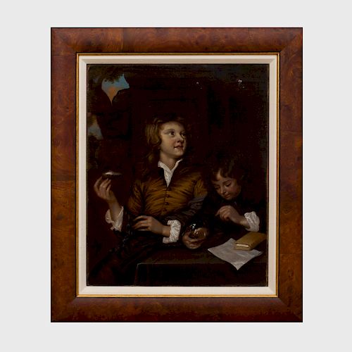After Adriaen Hanneman (1603-1671): Boys Blowing Bubbles