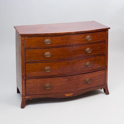 George III Mahogany Bowfront Chest of Drawers