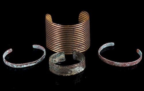 Navajo Copper & Bronze Trade Bracelets (4)