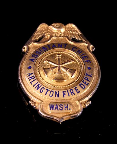 Arlington Fire Dept. Assistant Chiefs Badge Gold