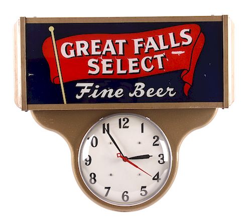 Original Great Falls Select Beer Lighted Clock
