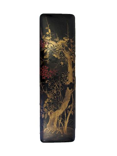 Japanese Lacquered Writing Box with Plum Blossoms.