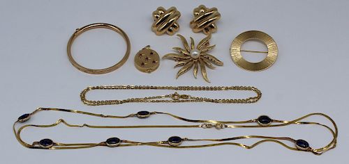 JEWELRY. Assorted 18kt and 14kt Gold Jewelry.