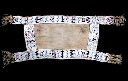 Sioux Fully Beaded Saddle Blanket c. 1850-1880