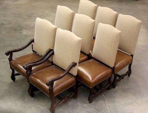 Ralph Lauren Leather Dining Chair Set (8)