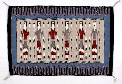 Navajo Native American Yei Fine Wool Rug