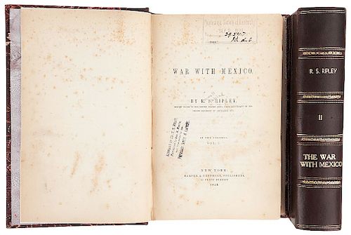 Ripley, Roswell Sabine. The War with Mexico. New York: Harper and Brothers, 1849. Tomos I - II. 14 planos.  Piezas: 2.