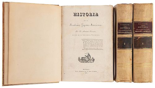 Torrente, Mariano. Historia de la Revolución Hispano - Americana. Madrid, 1830. Piezas: 3.