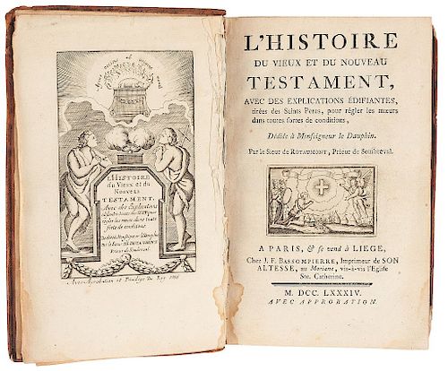 Sieur Royaumont, Prieur de Sombreval. L'Histoire du Vieux et du Nouveau Testament... Paris, 1784. Ilustrado con grabados
