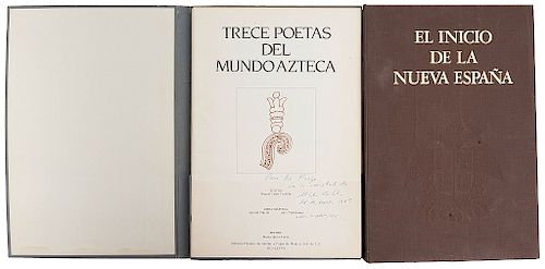 León - Portilla, Miguel / Moreno de los Arcos, Roberto. Trece Poetas del Mundo Azteca / El Inicio de la Nueva España. Piezas: 2.