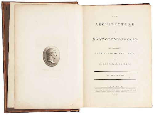 Vitrubio Polión, Marco. The Architecture Of M. Vitruvius Pollio. London, 1791. 2 tomos en un vol. 47 láminas. 1era edición.