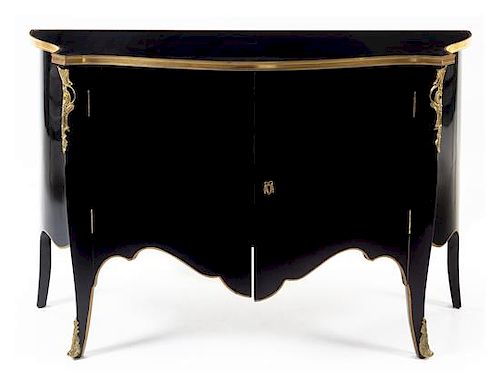 * A Louis XV Style Gilt Bronze Mounted Lacquered Commode Height 33 x width 58 1/2 x depth 18 1/4 inches.