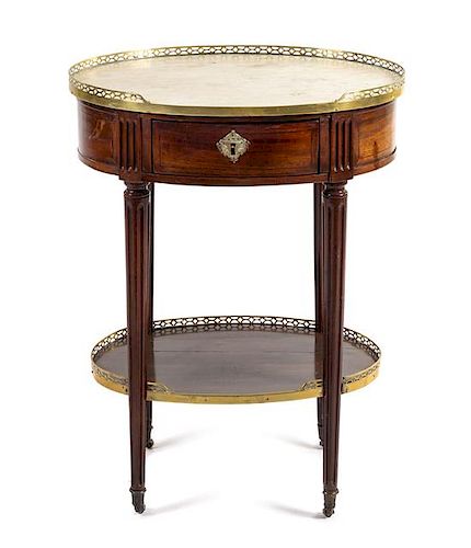 A Louis XVI Mahogany Table en Chiffonier Height 29 1/2 inches.