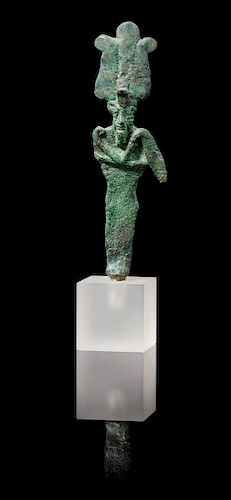 * An Egyptian Bronze Osiris Height 3 inches.