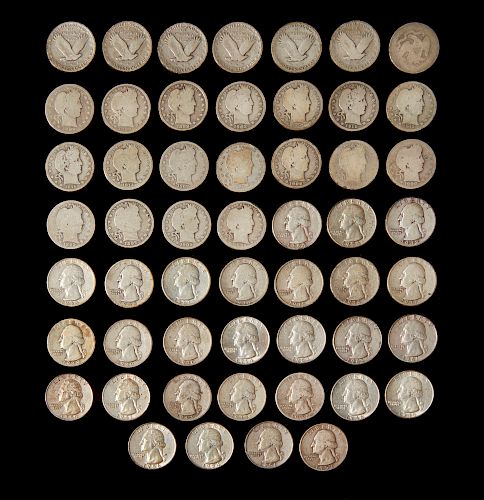 53 Assorted Pre 1964 Quarters
