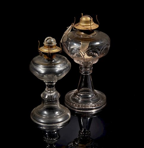 Two Glass Kerosene Lamps