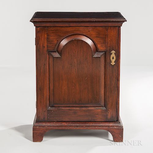 Large Carved and Inlaid Walnut Spice or Valuables Cabinet