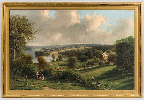George Lafayette Clough (New York, 1824-1901), "Springside," the Summer Home of the John Newcomb Knapp Family on Owasco Lake, Near Aubu