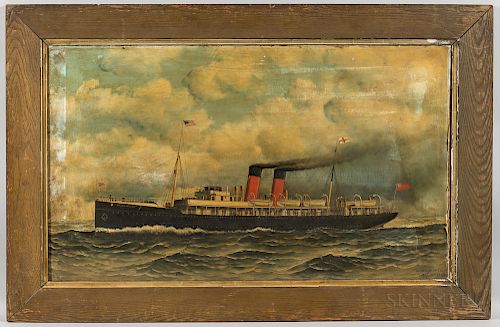 Antonio Nicolo Gasparo Jacobsen (Danish/American, 1850-1921)  Portrait of the Steamship Prince George