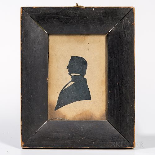 Hollow-cut Silhouette Reportedly of William Henry Seward, Secretary of State Under President Abraham Lincoln