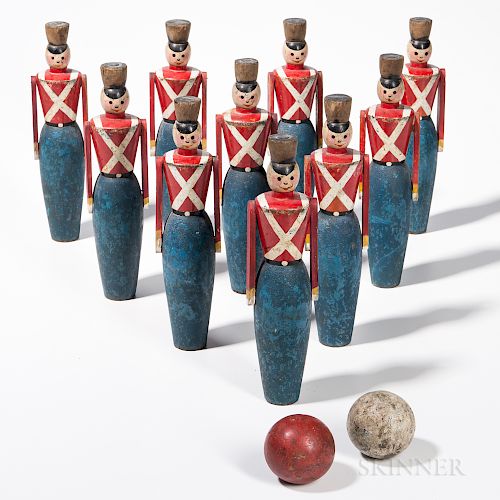 Painted Soldier Bowling Pin Game