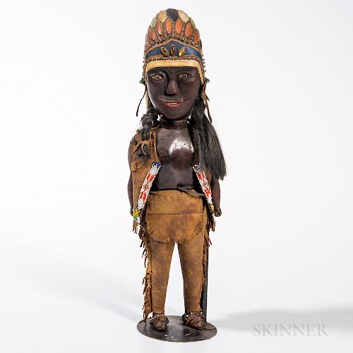 Folk Carved Indian Figure