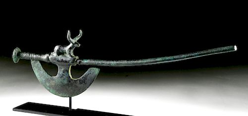 Near Eastern Copper Ceremonial Axe with Bull