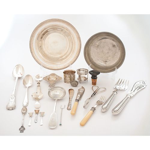 Silverplate and Unmarked Silver Tablewares and Accessories, Plus