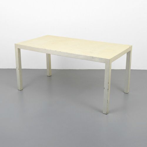 Tommi Parzinger Silver Leaf Parsons Style Desk/Table
